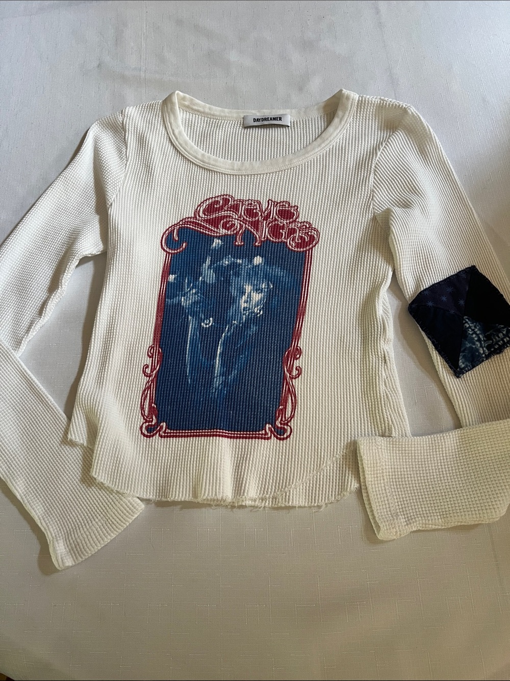 NWOT Stevie Nicks Bella Donna Top DAYDREAMER Vintage White Sz medium with patch